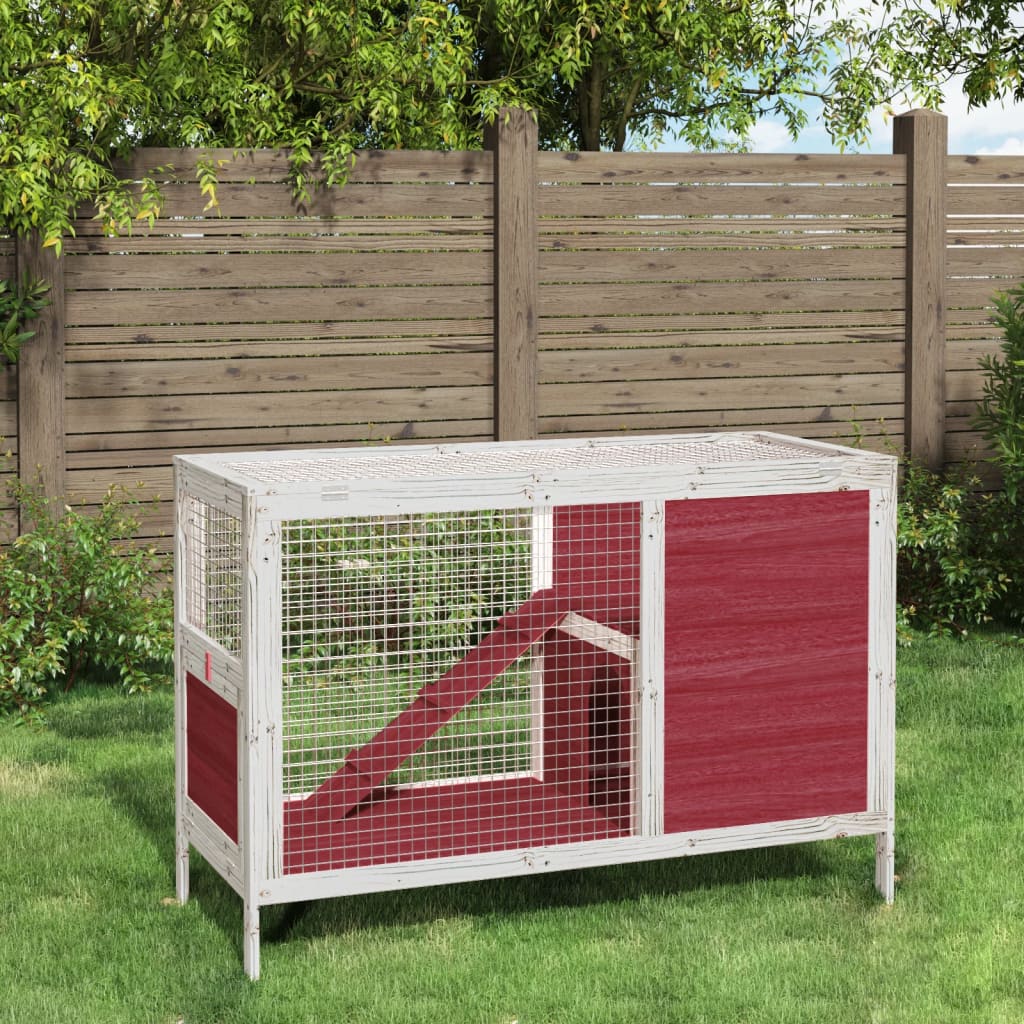 Brown rabbit cage 103x44x69.5 cm solid pine wood
