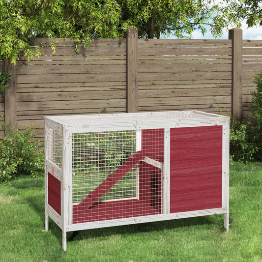 Brown rabbit cage 103x44x69.5 cm solid pine wood