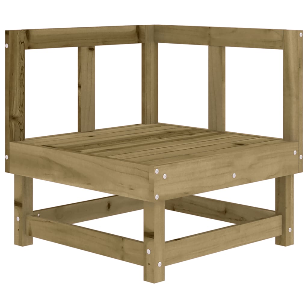 Corner sofa with cushions, treated pine wood