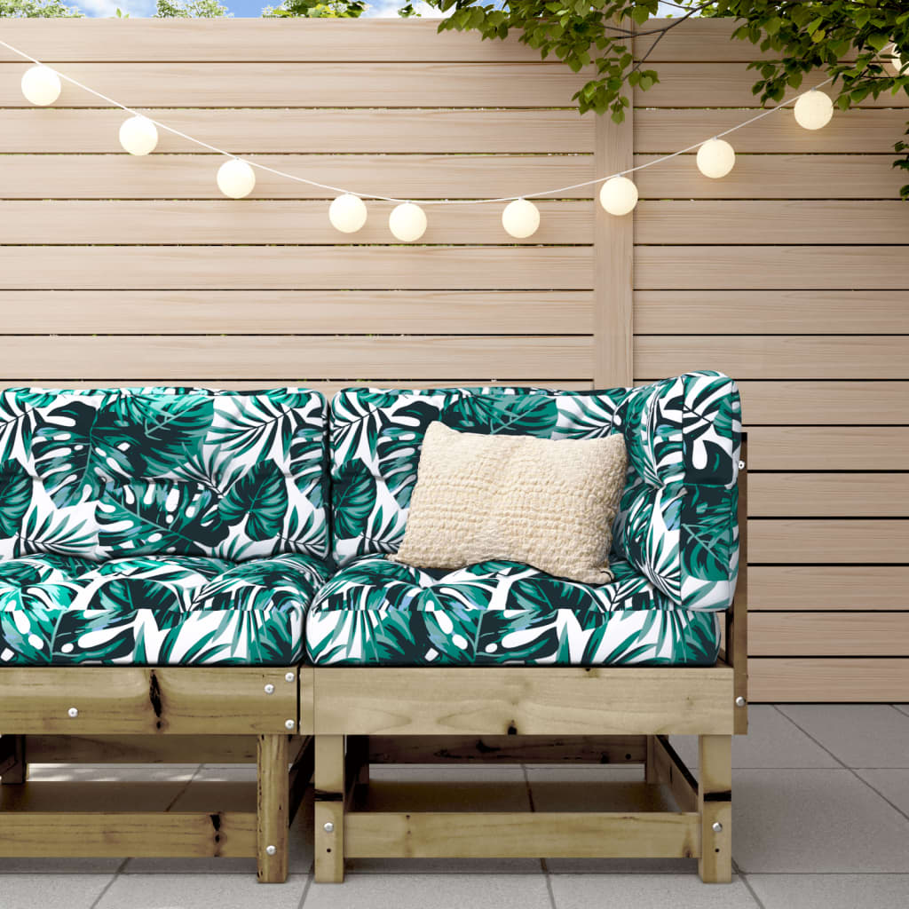 Corner sofa with cushions, treated pine wood