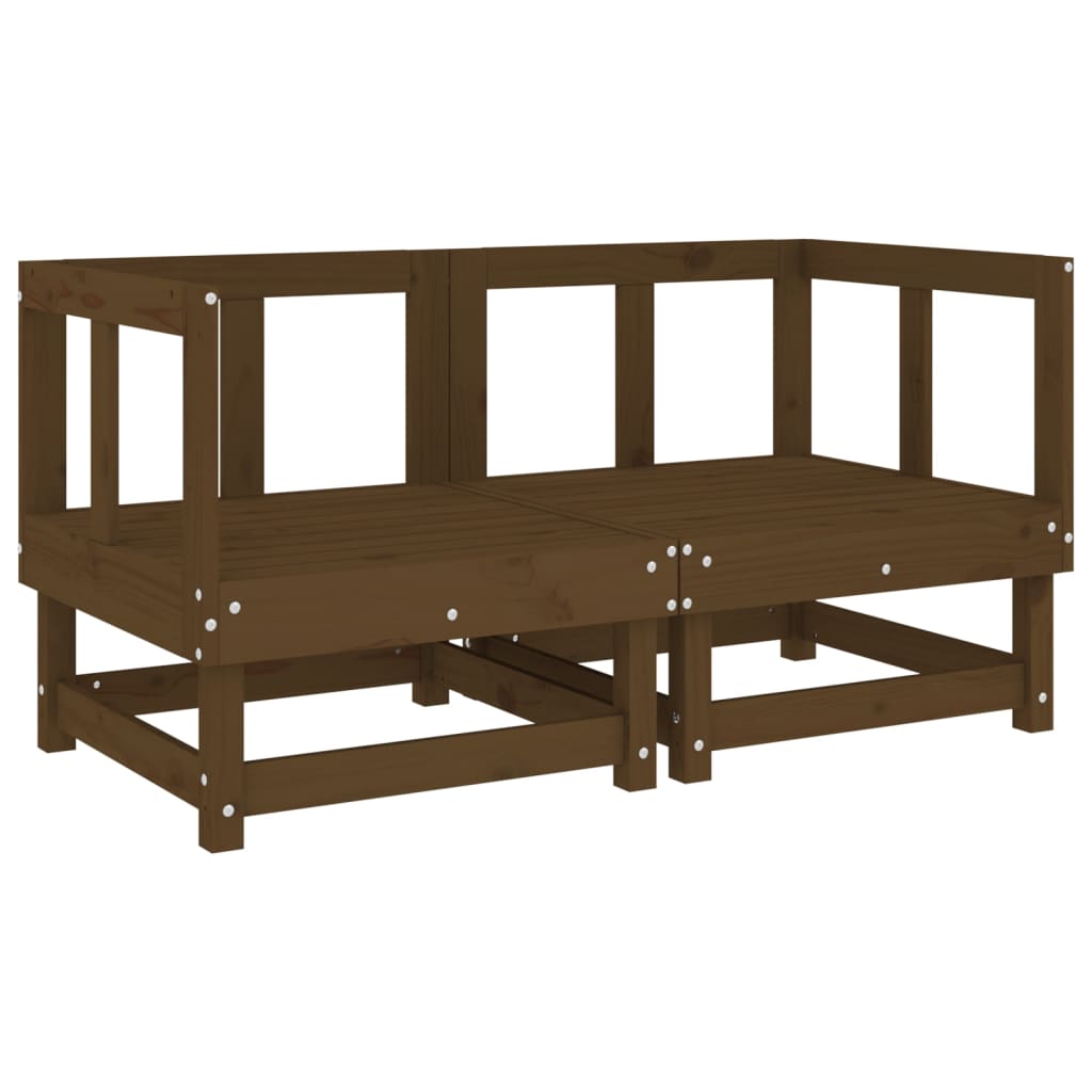 Corner sofas with cushions, 2 pcs., solid pine wood