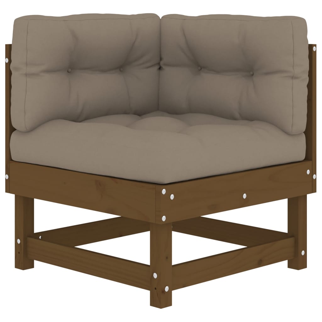 Corner sofas with cushions, 2 pcs., solid pine wood