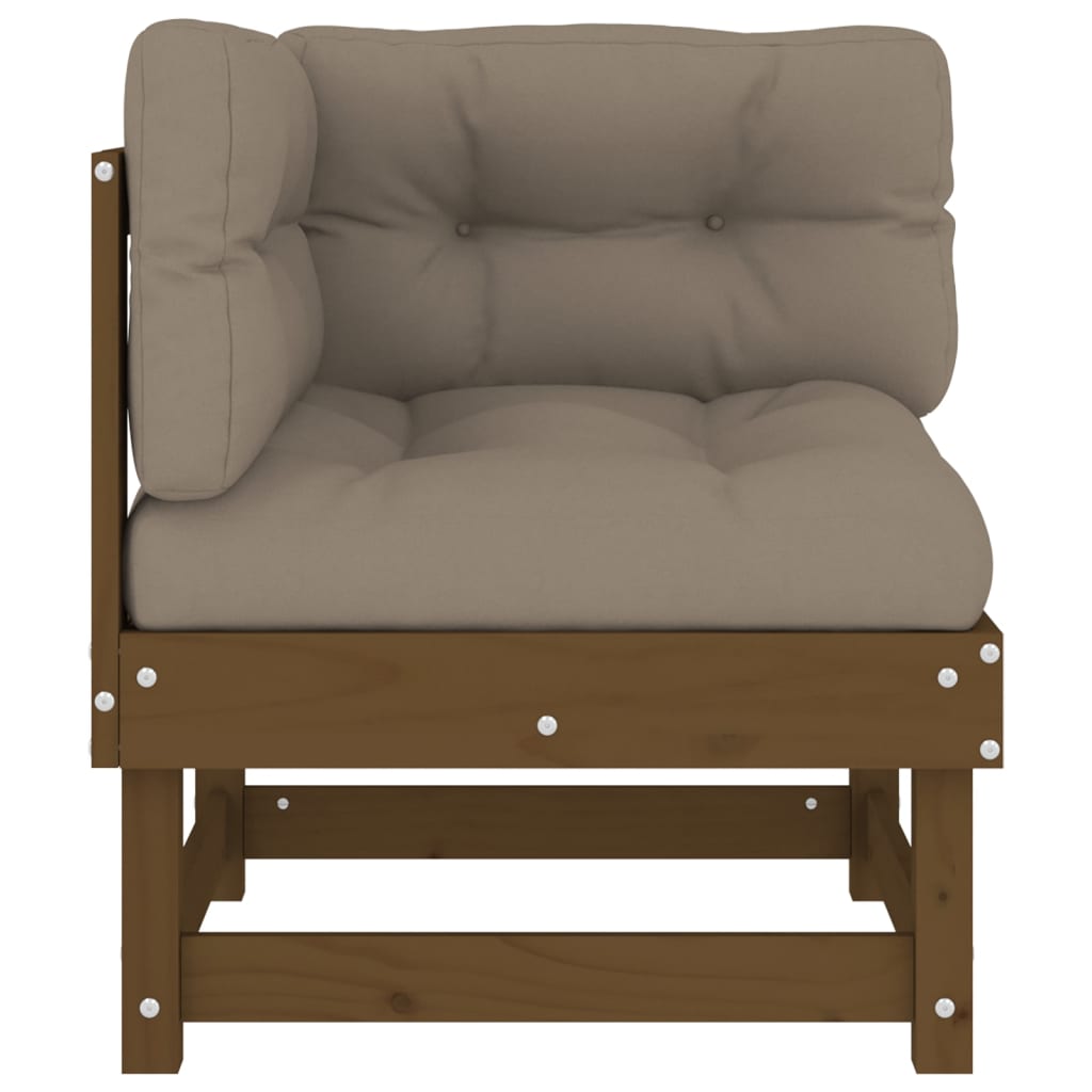 Corner sofas with cushions, 2 pcs., solid pine wood
