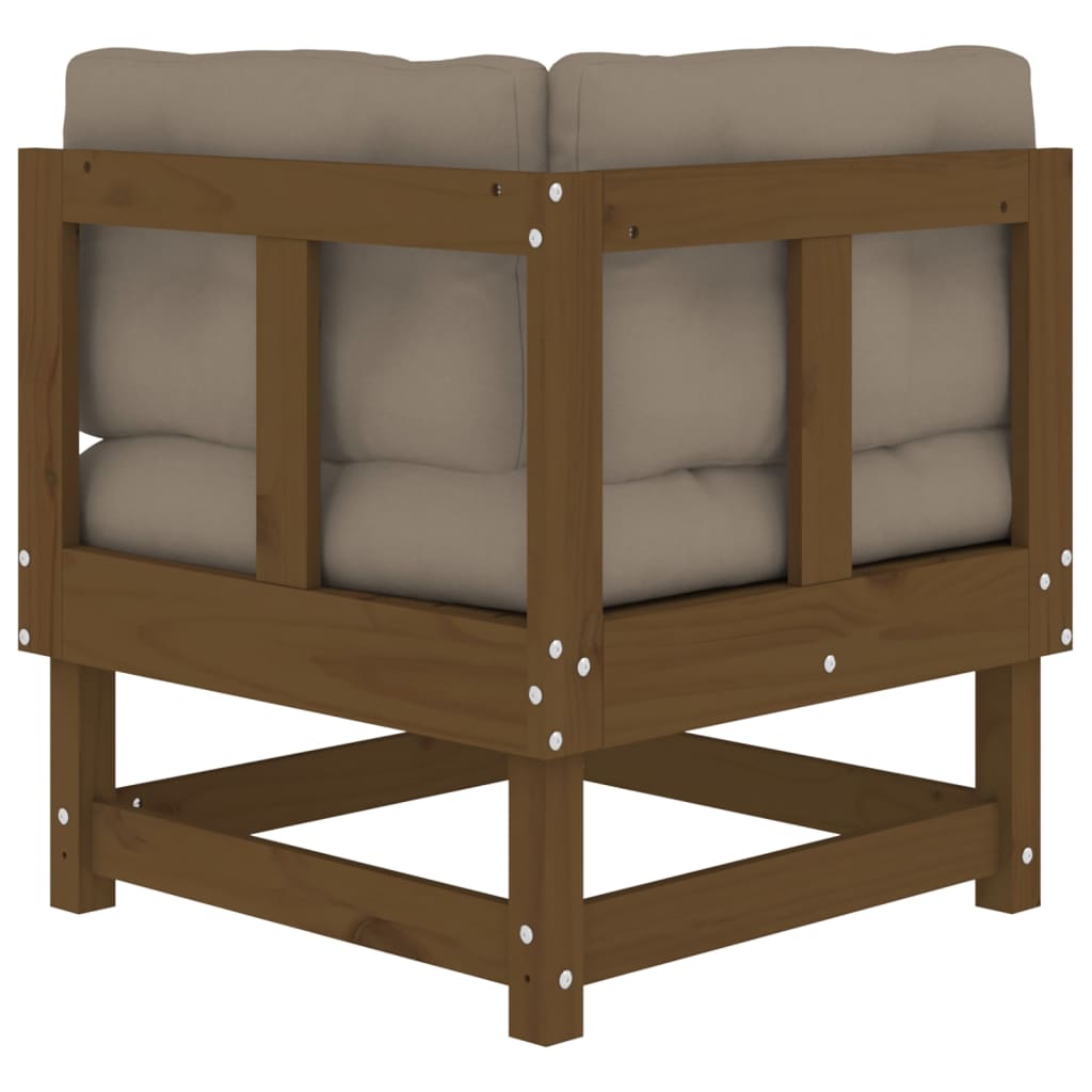 Corner sofas with cushions, 2 pcs., solid pine wood
