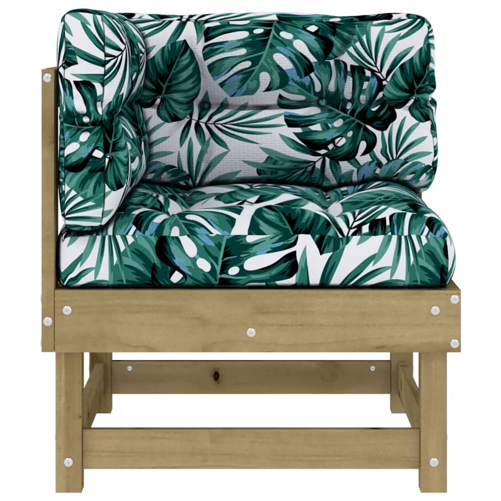 Corner sofas with cushions, 2 pcs., solid pine wood