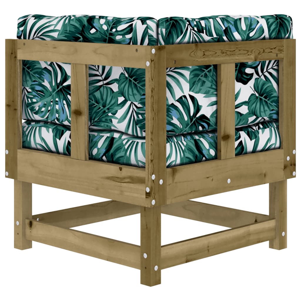 Corner sofas with cushions, 2 pcs., solid pine wood