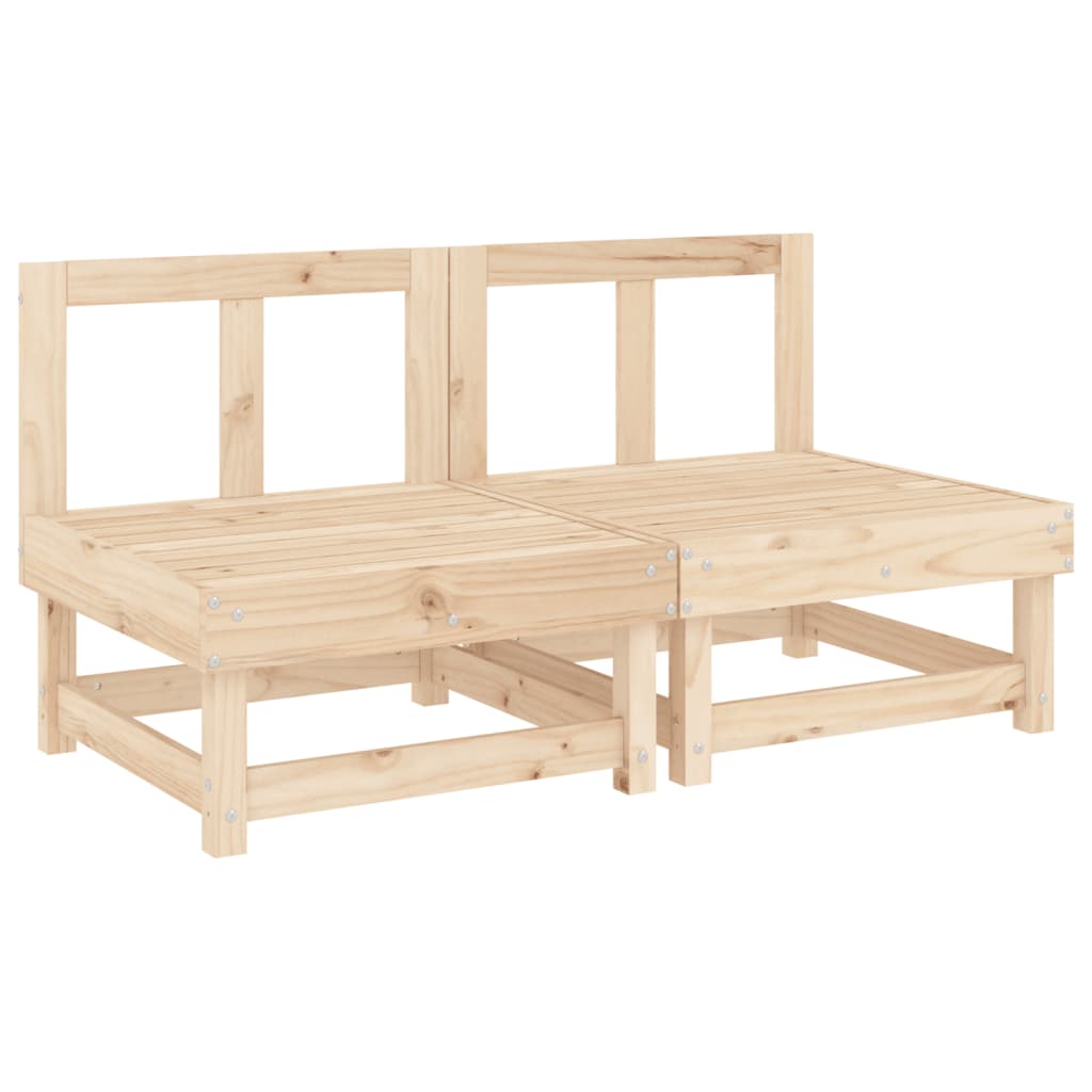 Medium sofas with cushions, 2 pcs., solid pine wood