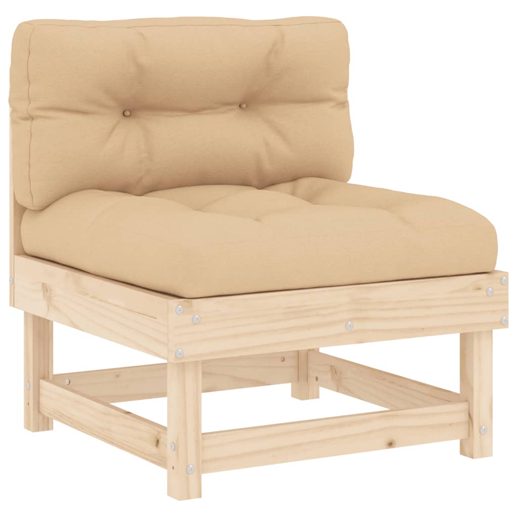 Medium sofas with cushions, 2 pcs., solid pine wood