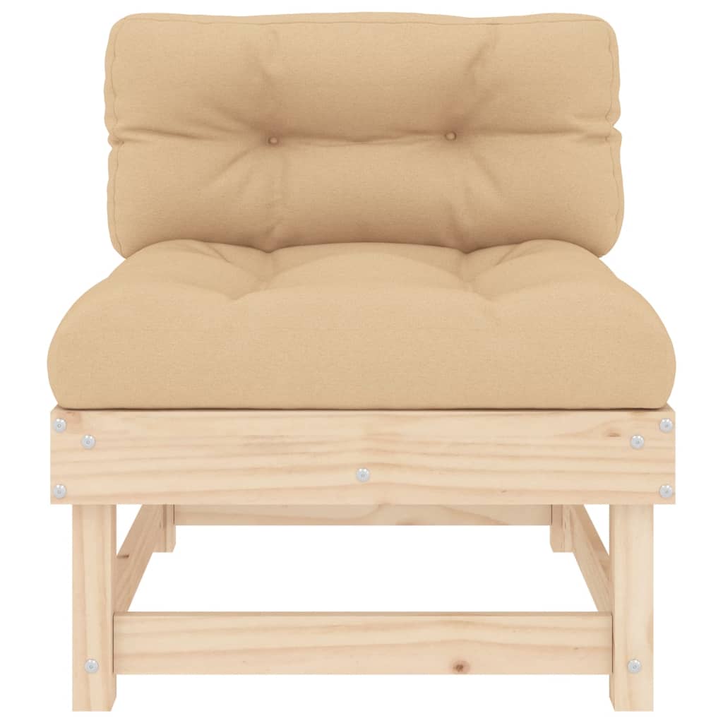 Medium sofas with cushions, 2 pcs., solid pine wood