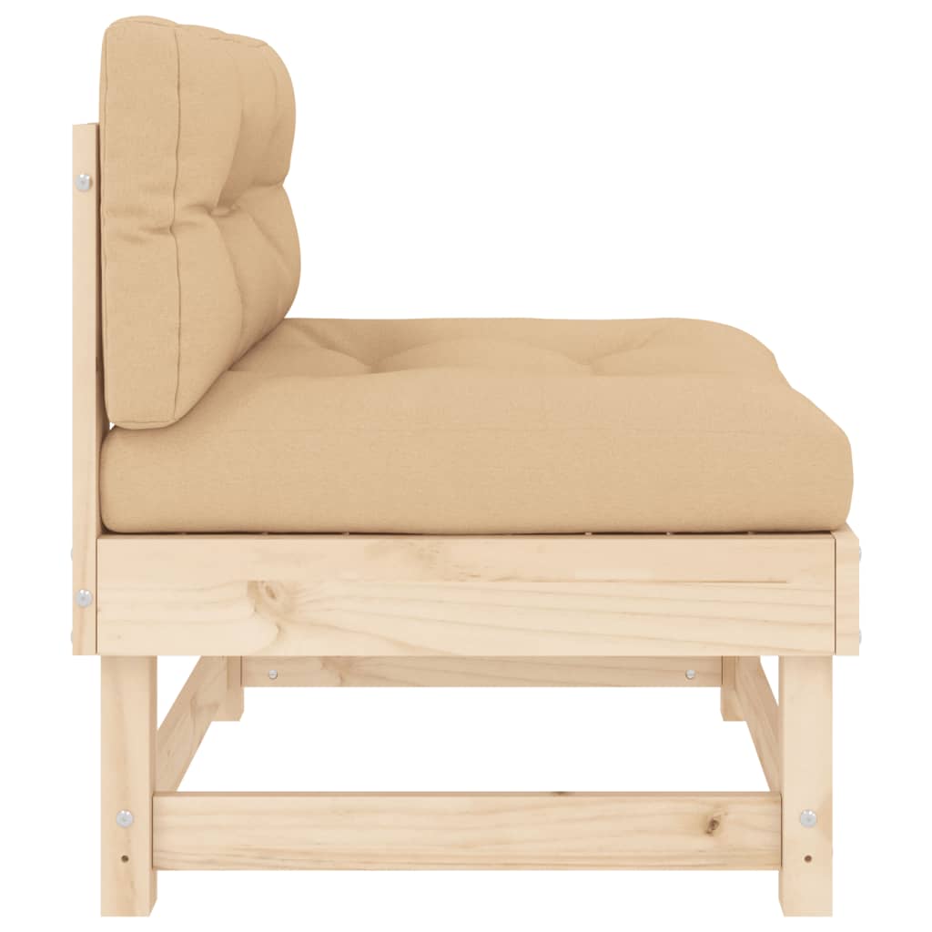 Medium sofas with cushions, 2 pcs., solid pine wood