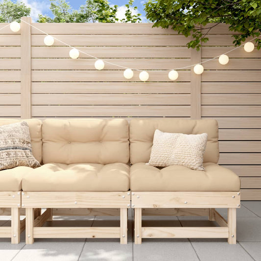 Medium sofas with cushions, 2 pcs., solid pine wood