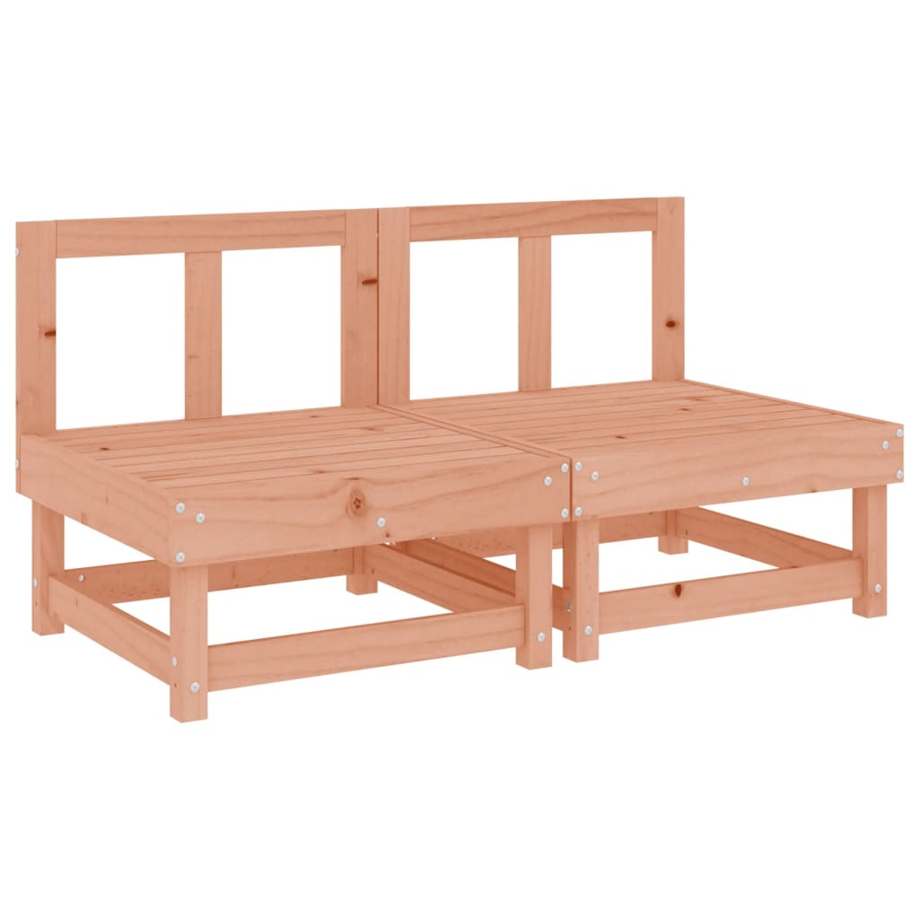 Medium sofas with cushions, 2 pcs., solid Douglas wood