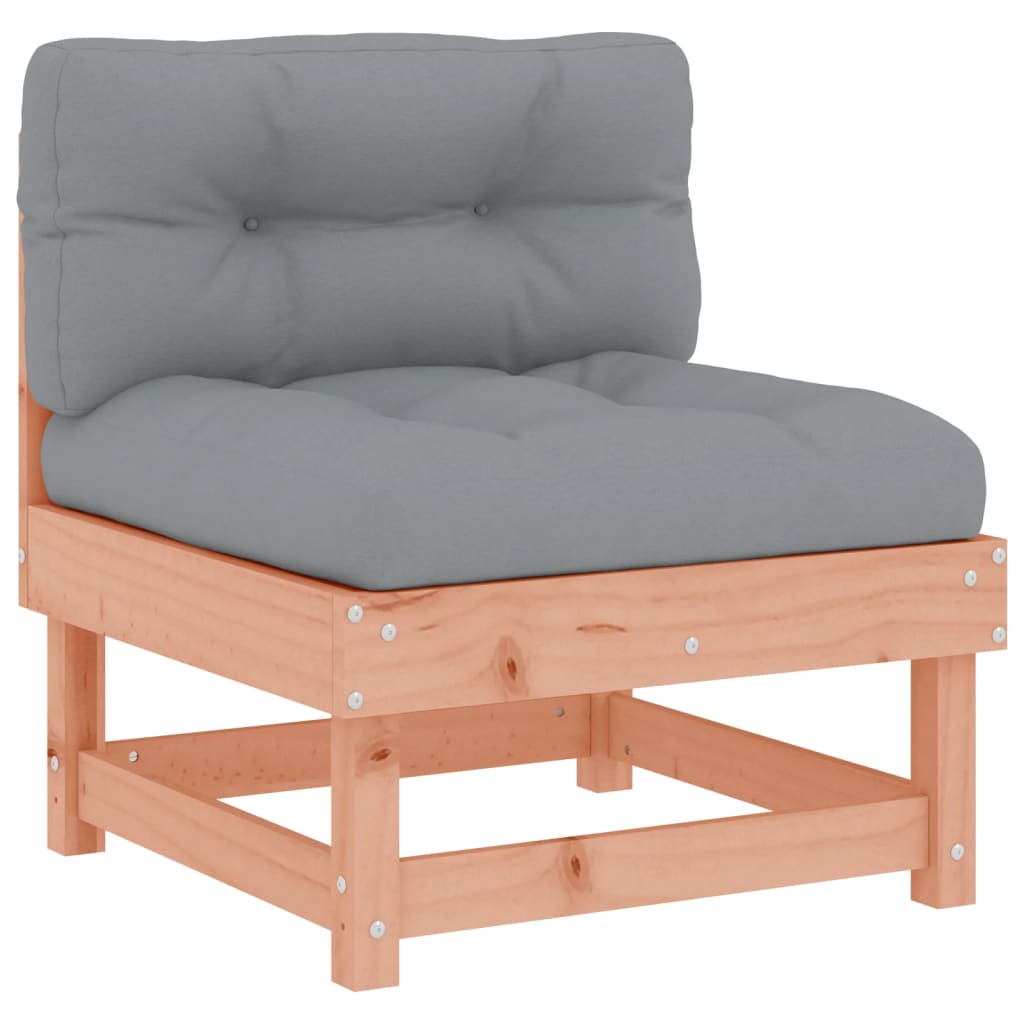 Medium sofas with cushions, 2 pcs., solid Douglas wood