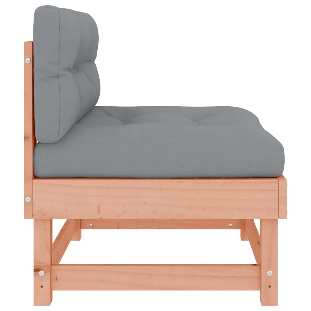 Medium sofas with cushions, 2 pcs., solid Douglas wood