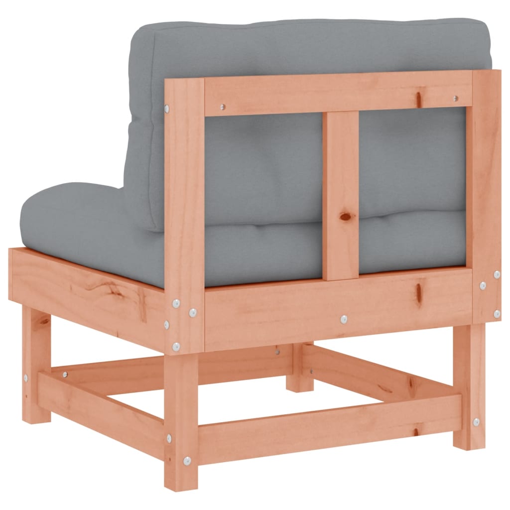 Medium sofas with cushions, 2 pcs., solid Douglas wood