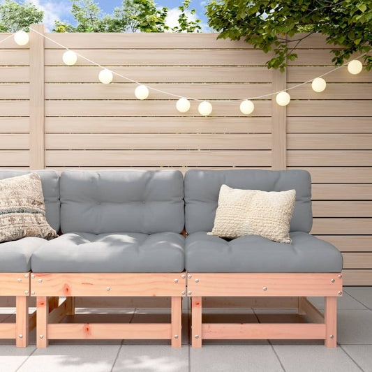Medium sofas with cushions, 2 pcs., solid Douglas wood