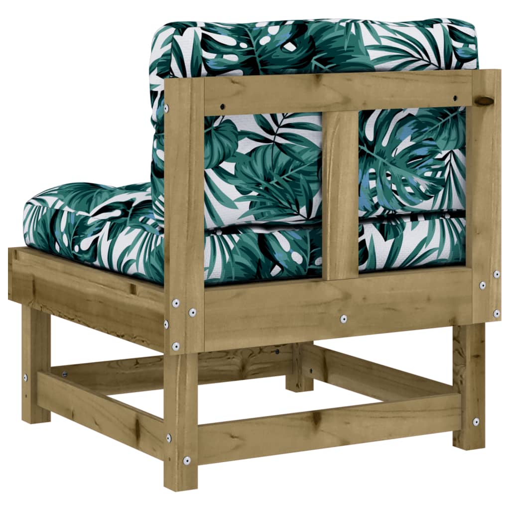 Middle sofas with cushions, 2 pcs., treated pine wood