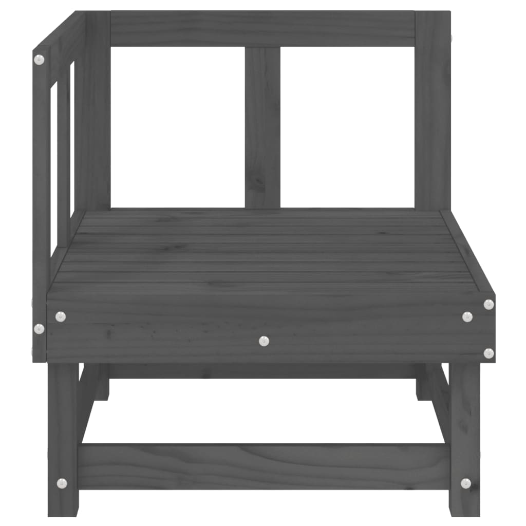 Garden corner sofa, gray, solid pine wood