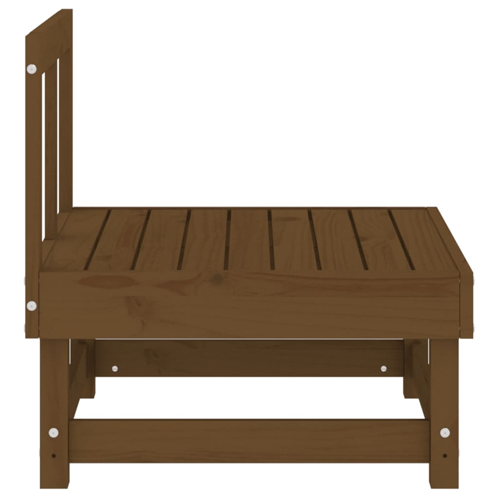 Medium garden sofa, honey brown, solid pine wood