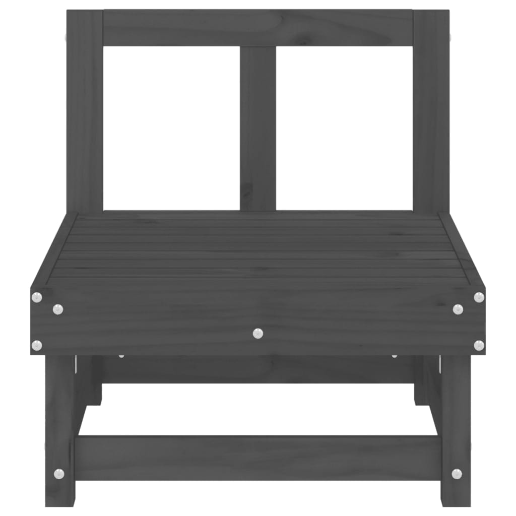 Medium sofas for the garden, 2 pcs., gray, solid pine wood