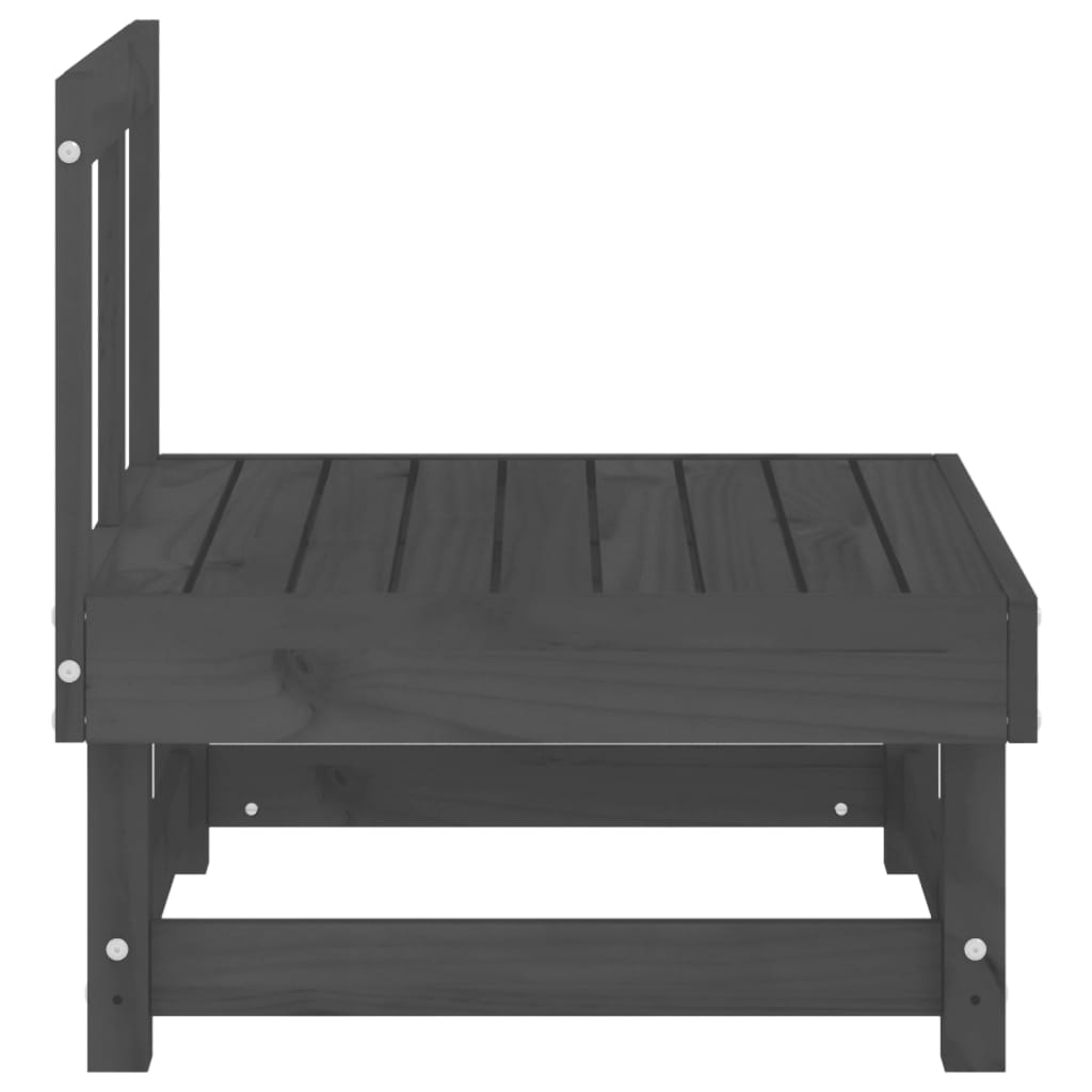 Medium sofas for the garden, 2 pcs., gray, solid pine wood