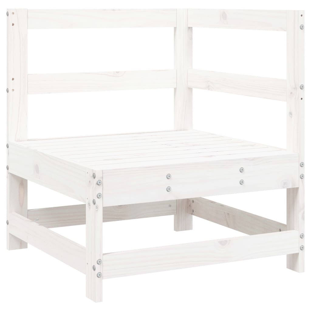 Garden corner sofa, white, solid pine wood