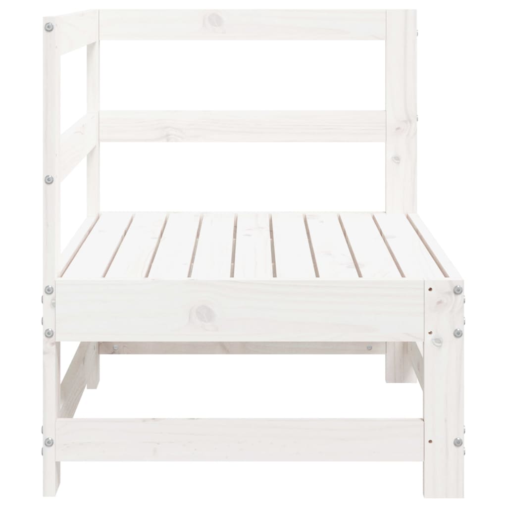 Garden corner sofa, white, solid pine wood