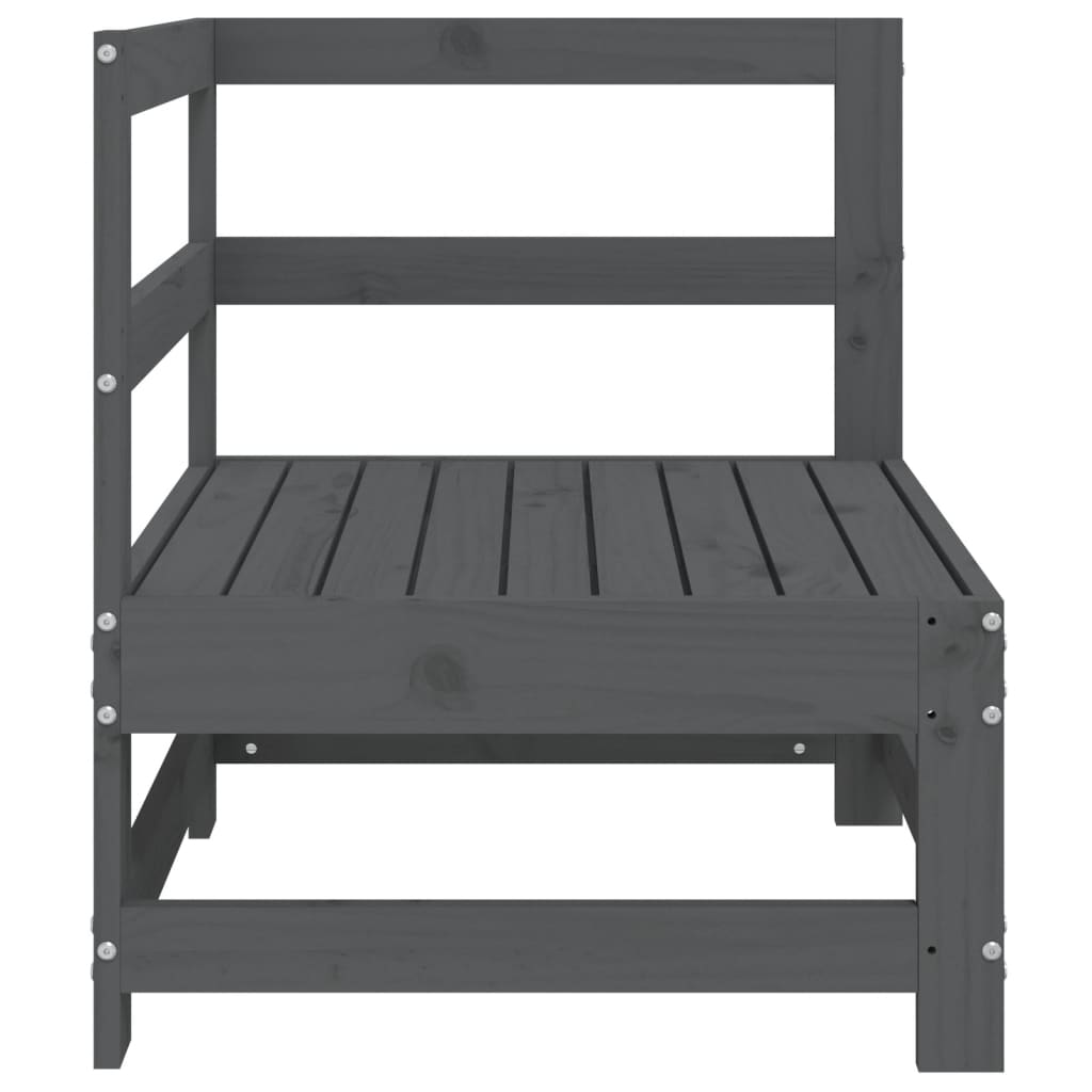 Garden corner sofa, gray, solid pine wood