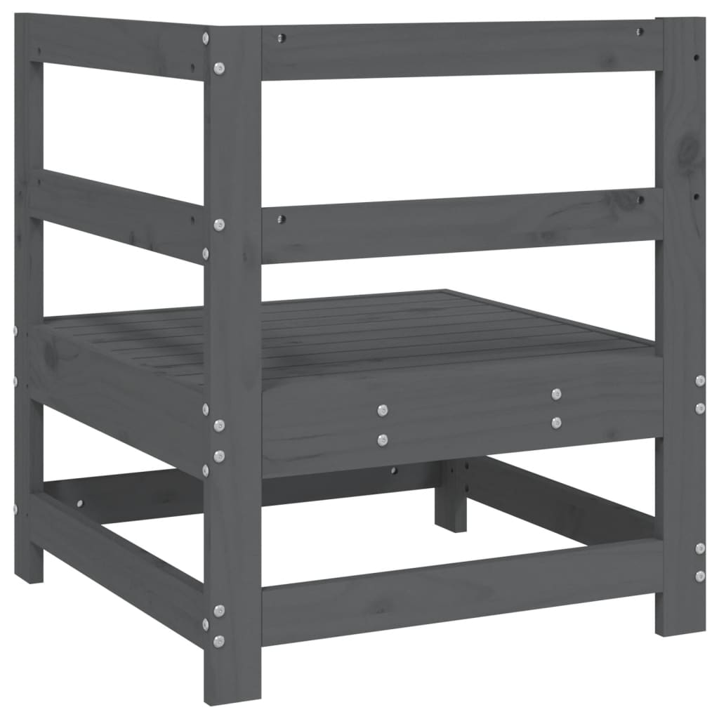 Garden corner sofa, gray, solid pine wood