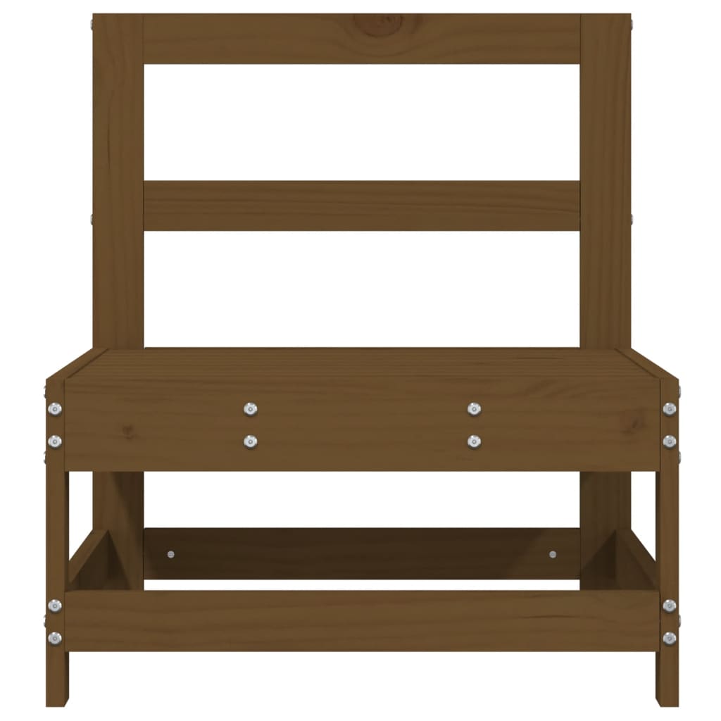 Medium garden sofa, honey brown, solid pine wood