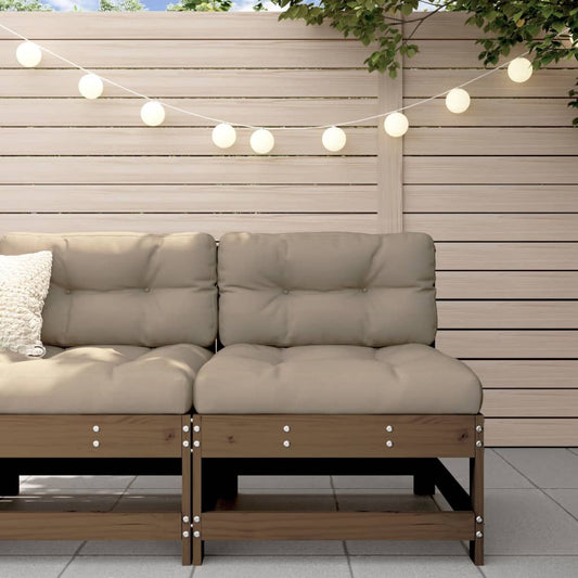 Medium garden sofa, honey brown, solid pine wood