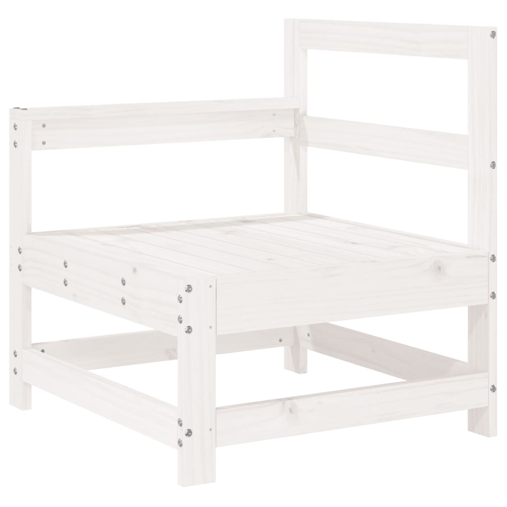 Garden corner sofa, white, solid pine wood