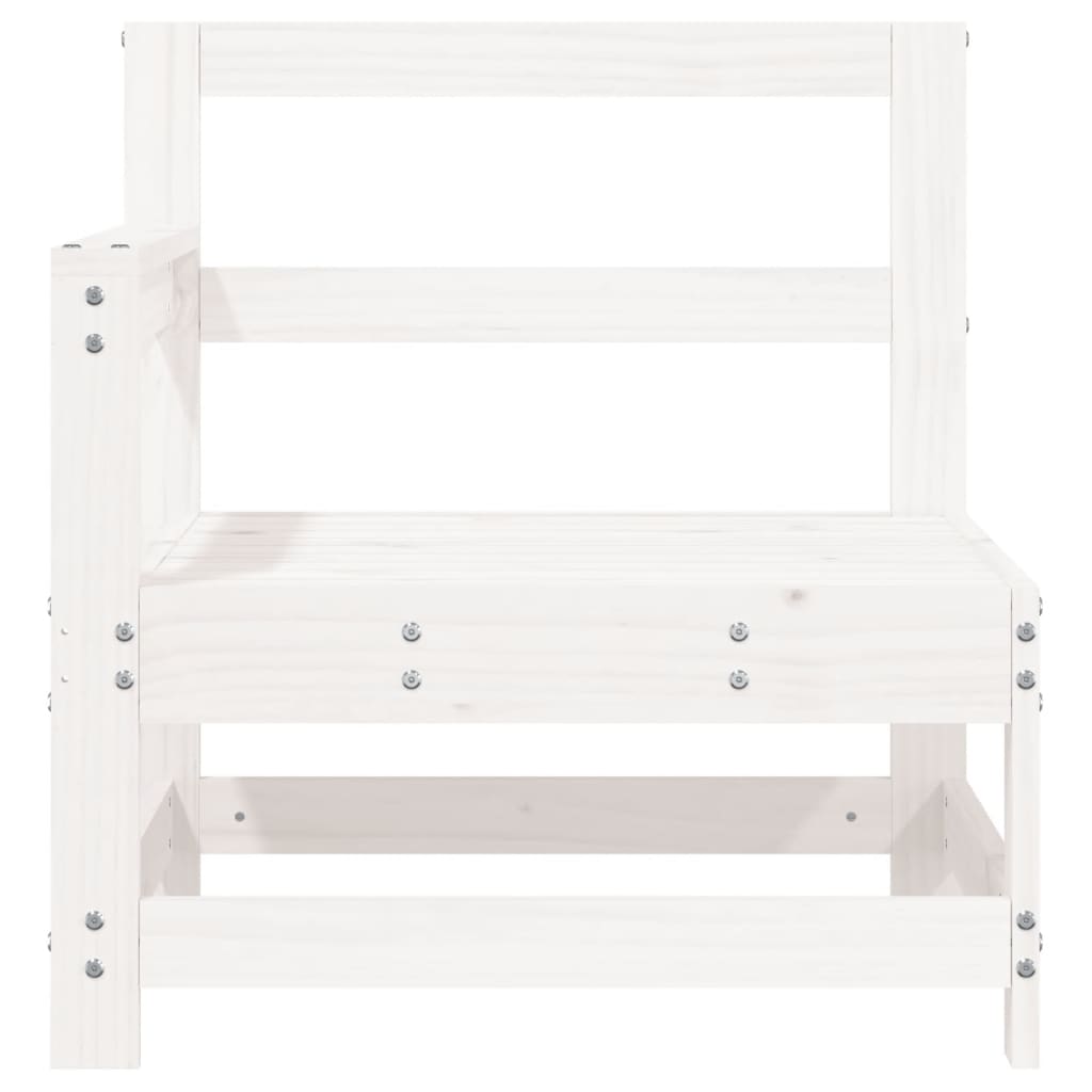 Garden corner sofa, white, solid pine wood