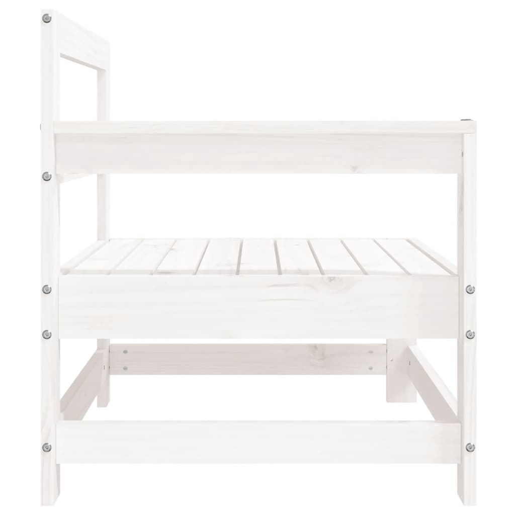 Garden corner sofa, white, solid pine wood