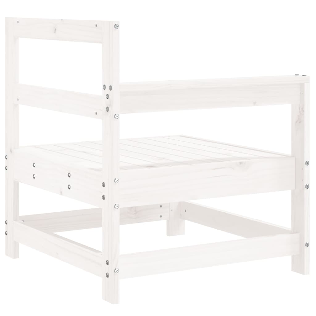 Garden corner sofa, white, solid pine wood