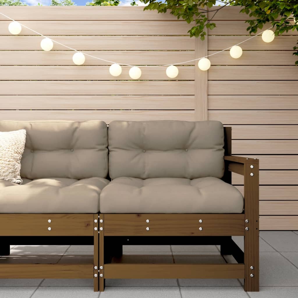 Corner sofa, honey brown, solid pine wood