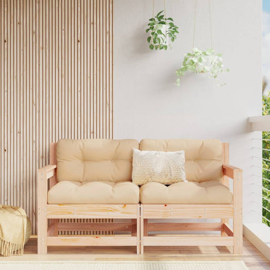 Garden corner sofa, 2 pcs., solid pine wood