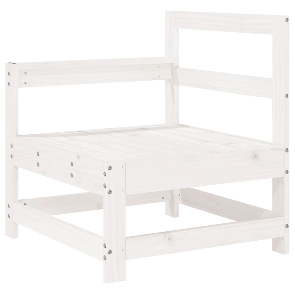 Garden corner sofa, 2 pcs., white, solid pine wood