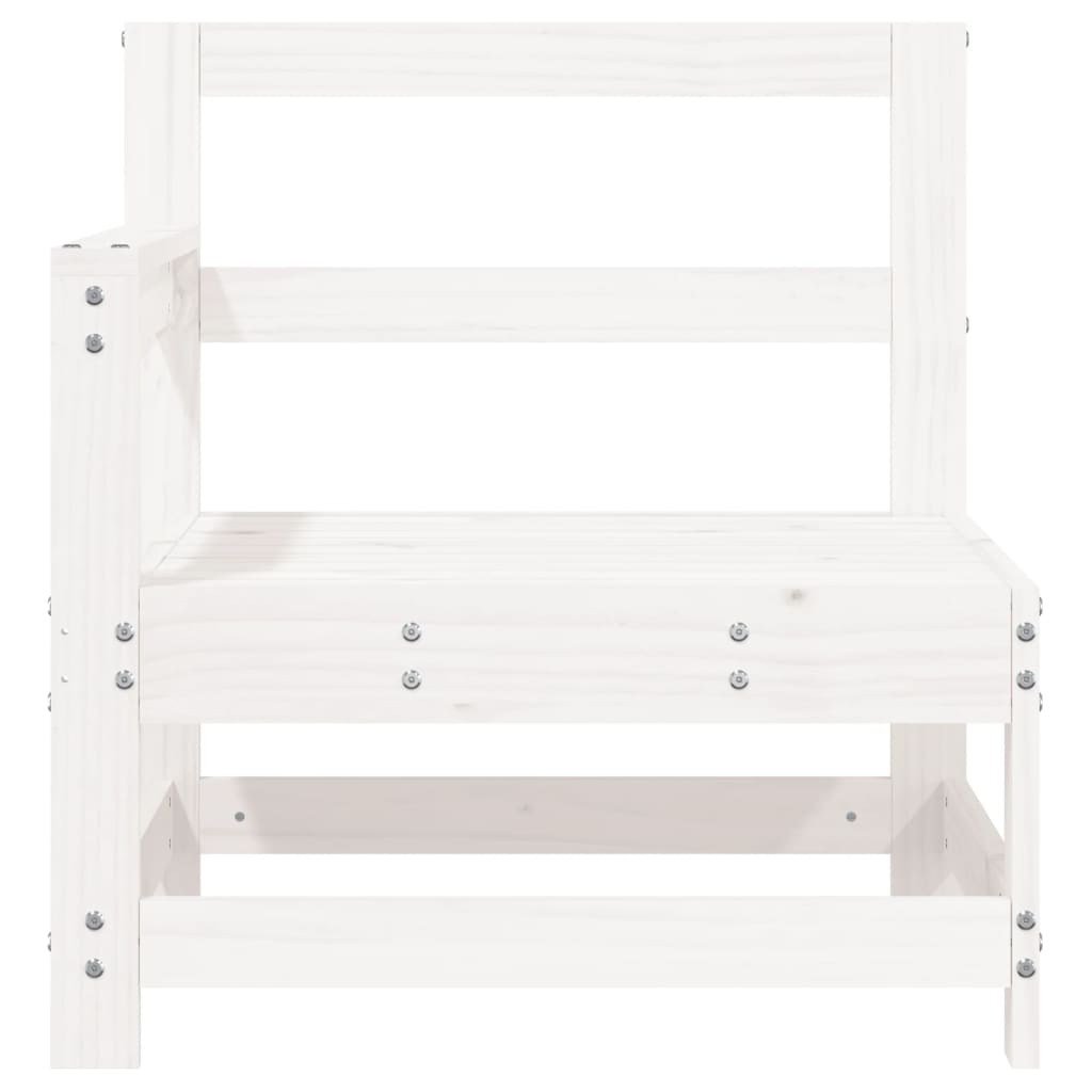 Garden corner sofa, 2 pcs., white, solid pine wood