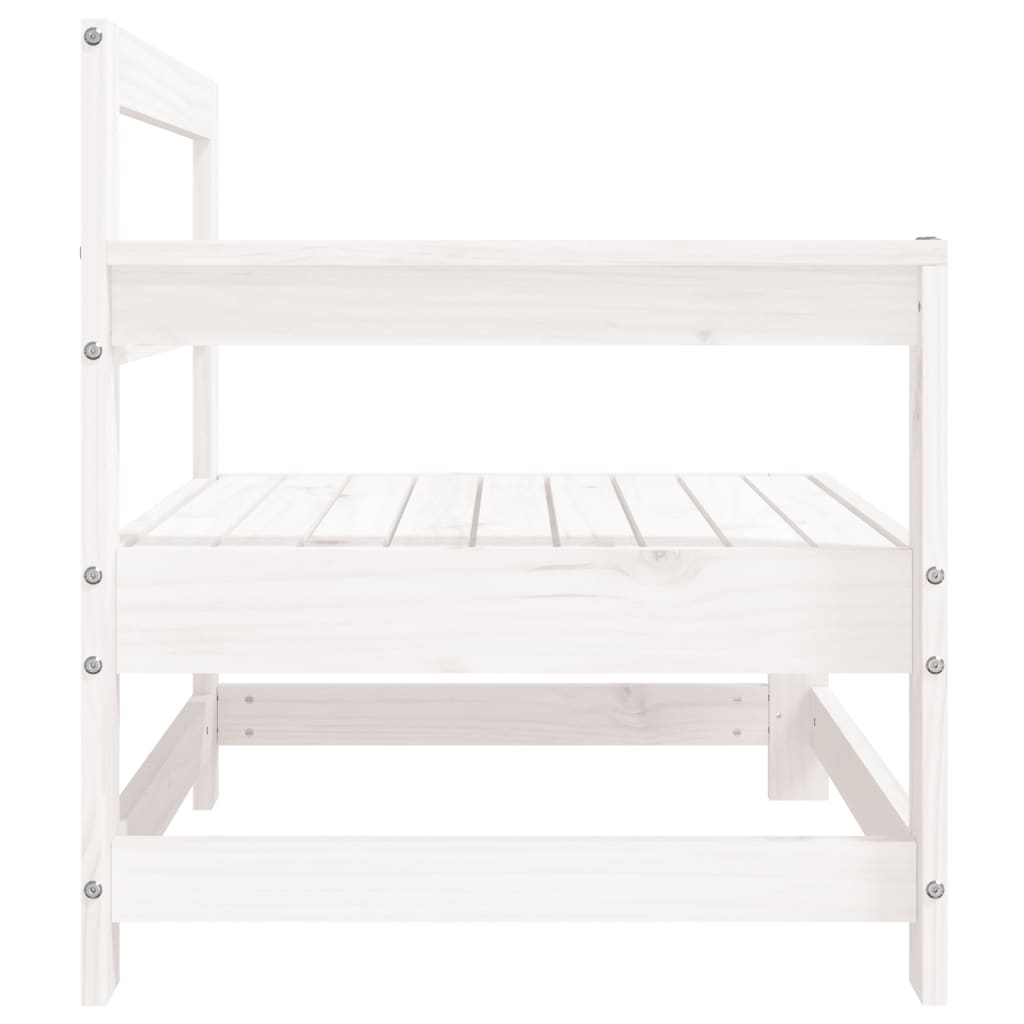 Garden corner sofa, 2 pcs., white, solid pine wood