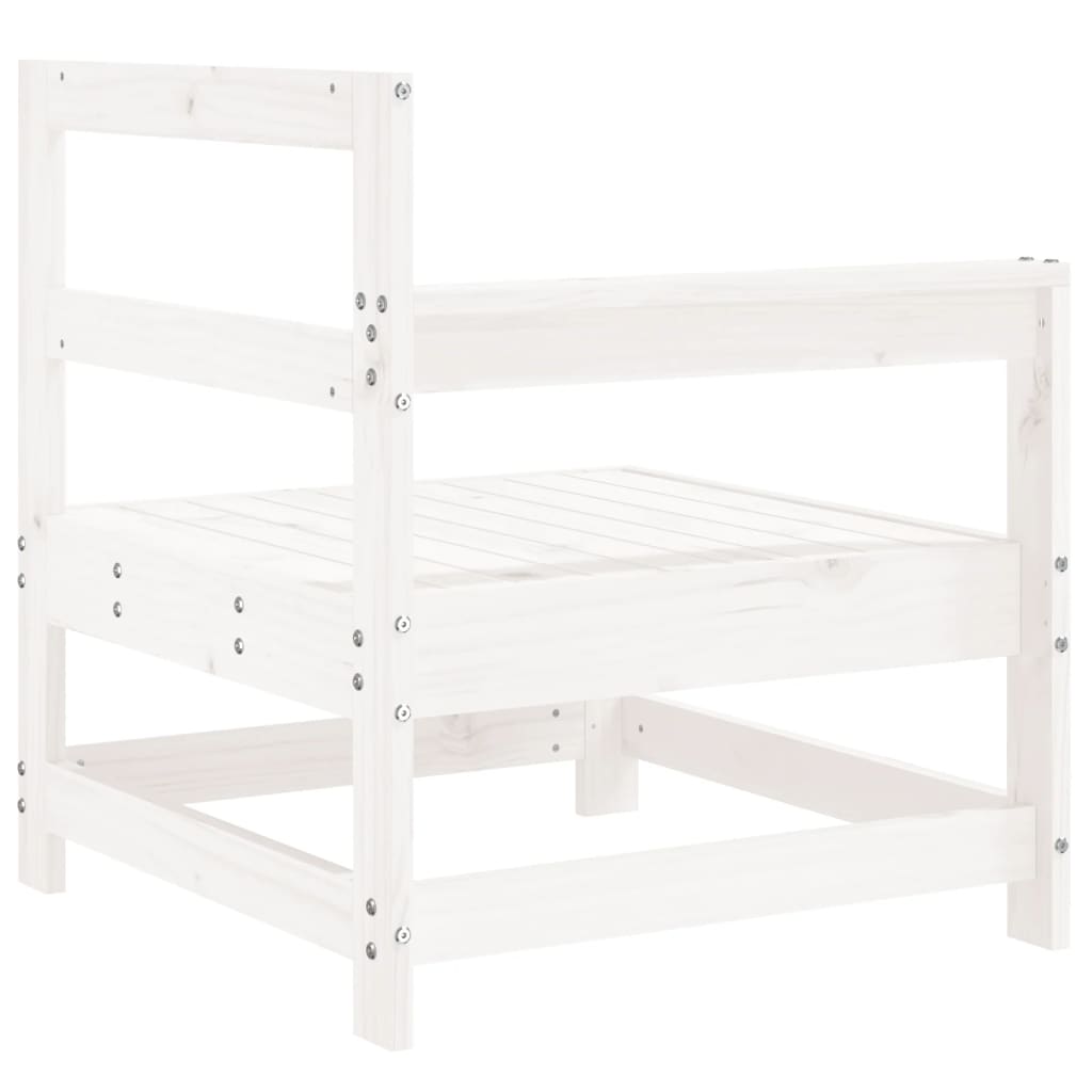 Garden corner sofa, 2 pcs., white, solid pine wood