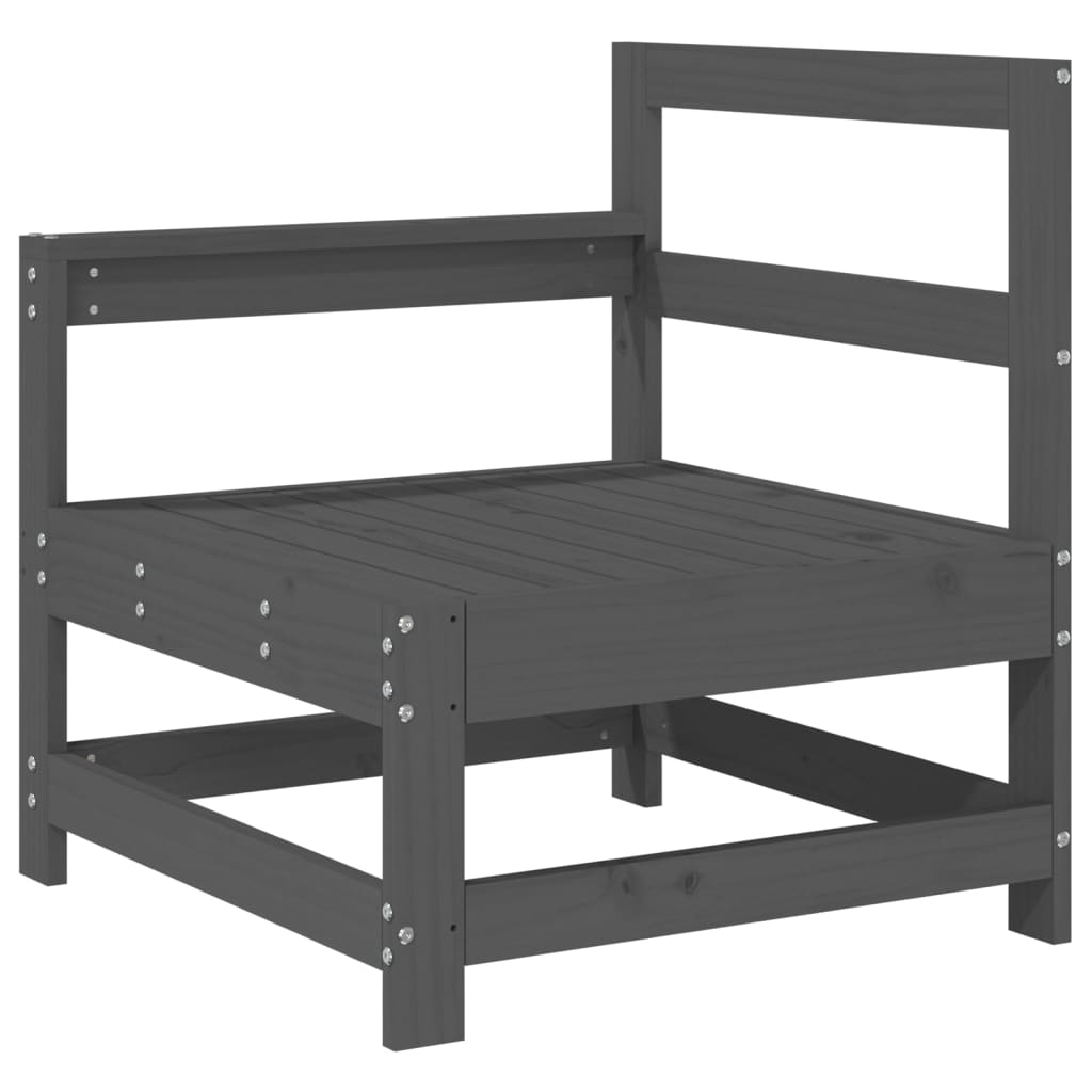 Garden corner sofa, 2 pcs., gray, solid pine wood