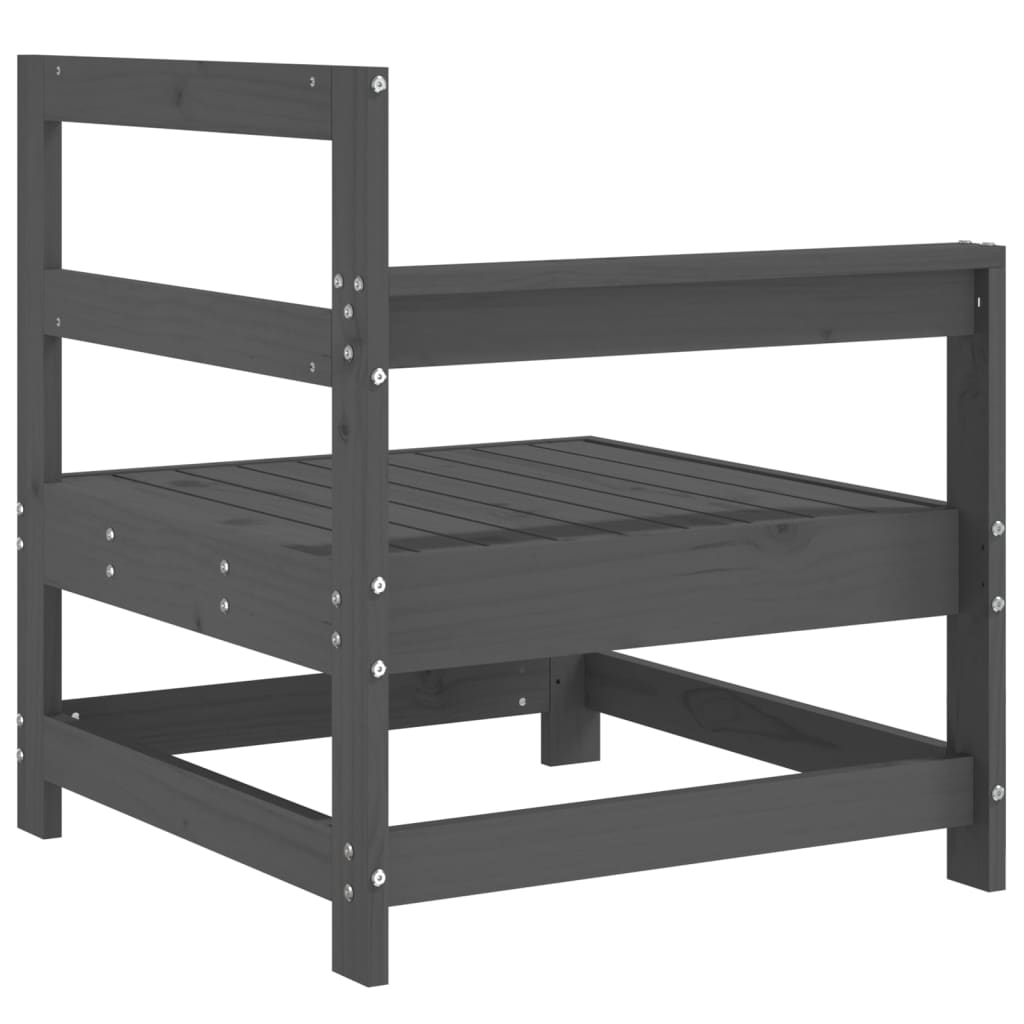 Garden corner sofa, 2 pcs., gray, solid pine wood