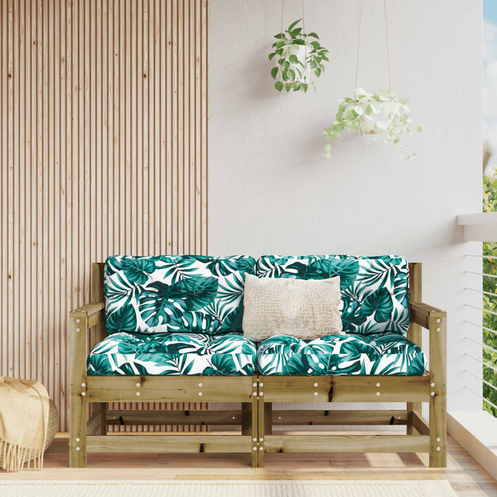 Garden corner sofas, 2 pcs., impregnated pine wood