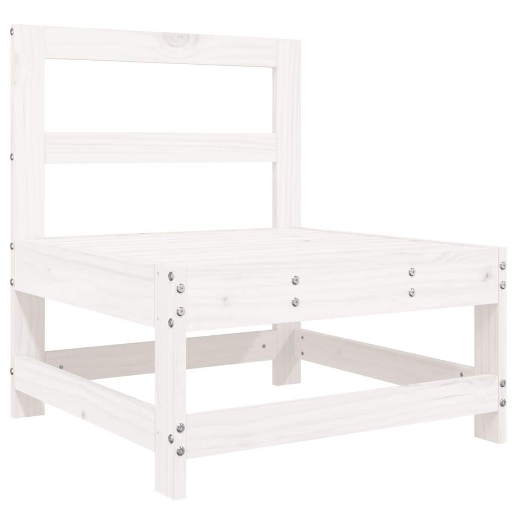 Medium sofas for the garden, 2 pcs., white, solid pine wood