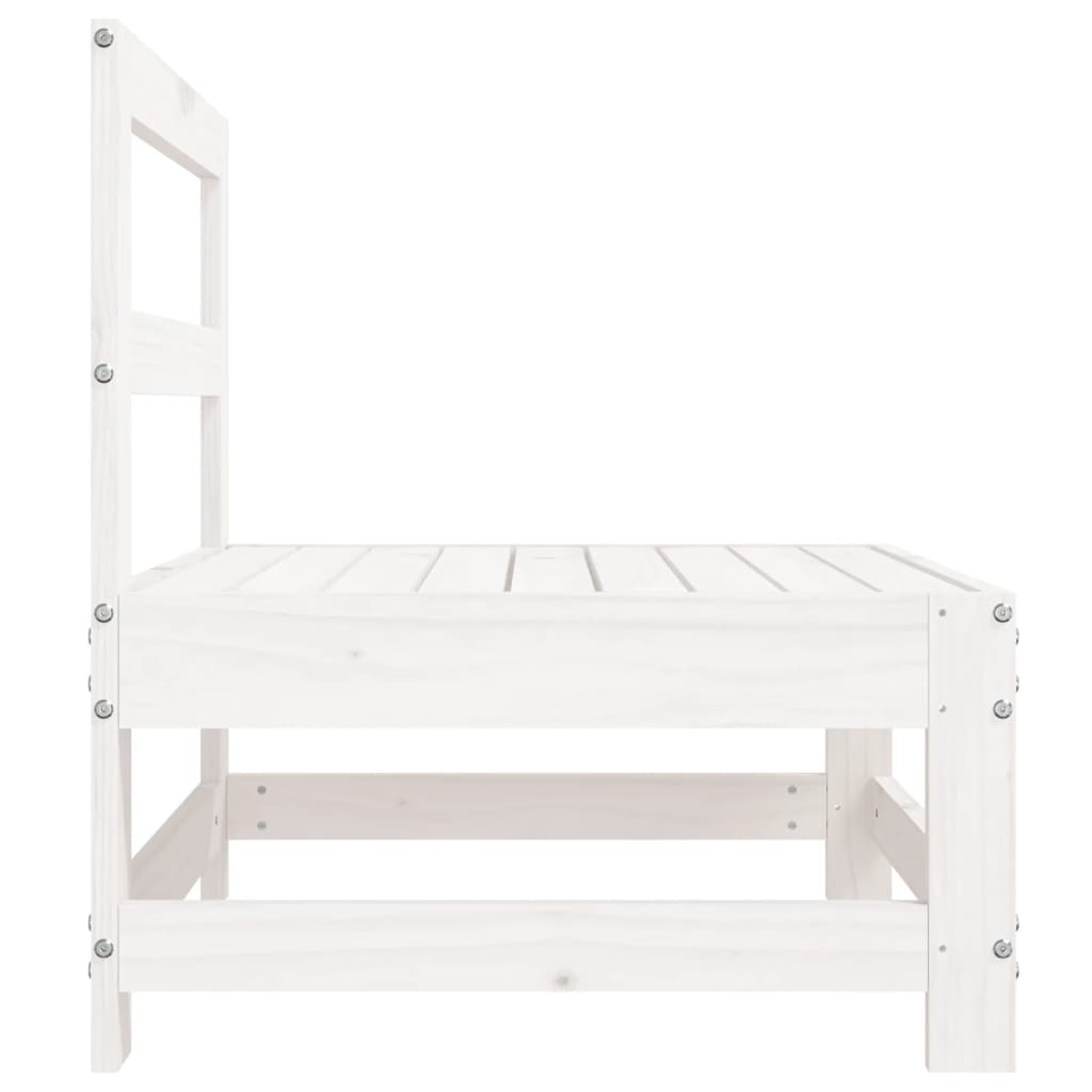 Medium sofas for the garden, 2 pcs., white, solid pine wood