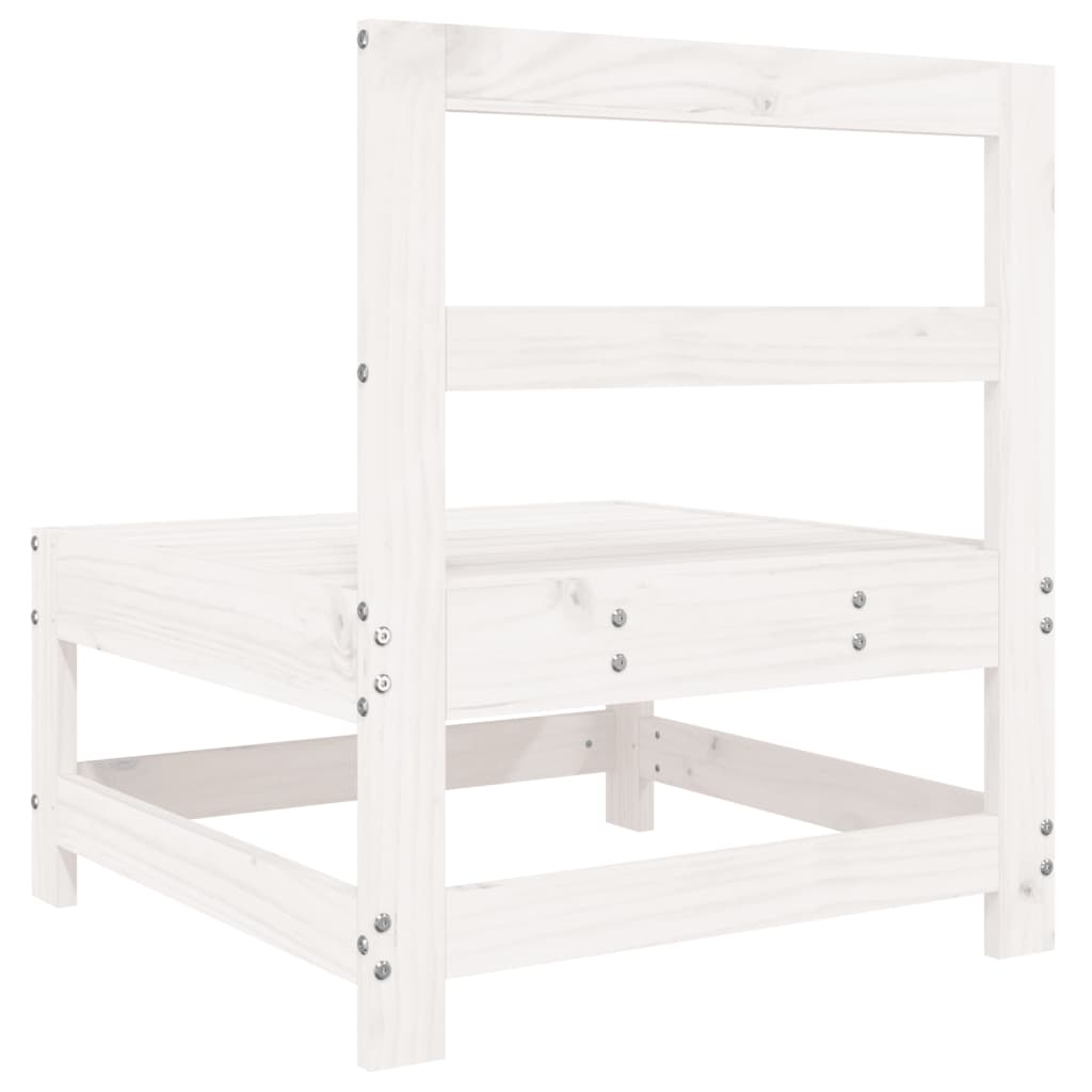 Medium sofas for the garden, 2 pcs., white, solid pine wood
