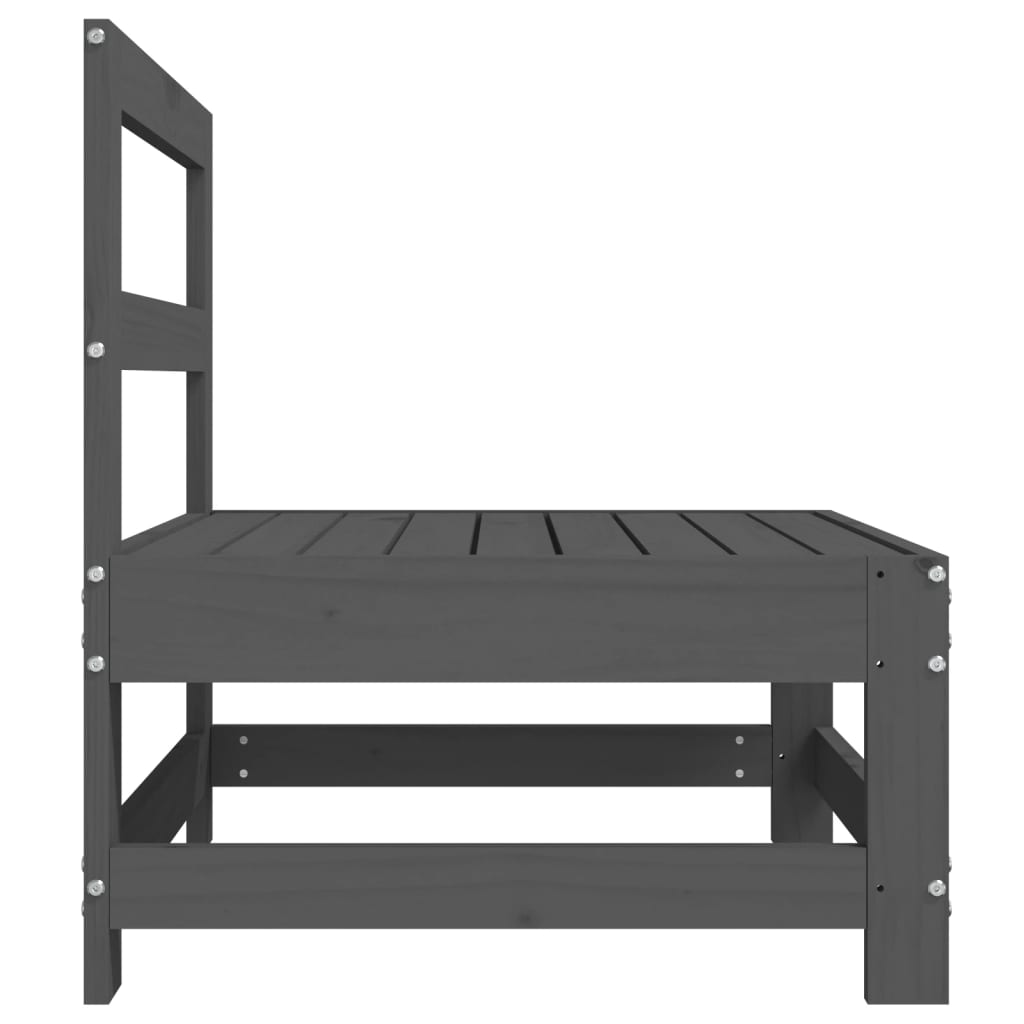 Medium sofas for the garden, 2 pcs., gray, solid pine wood