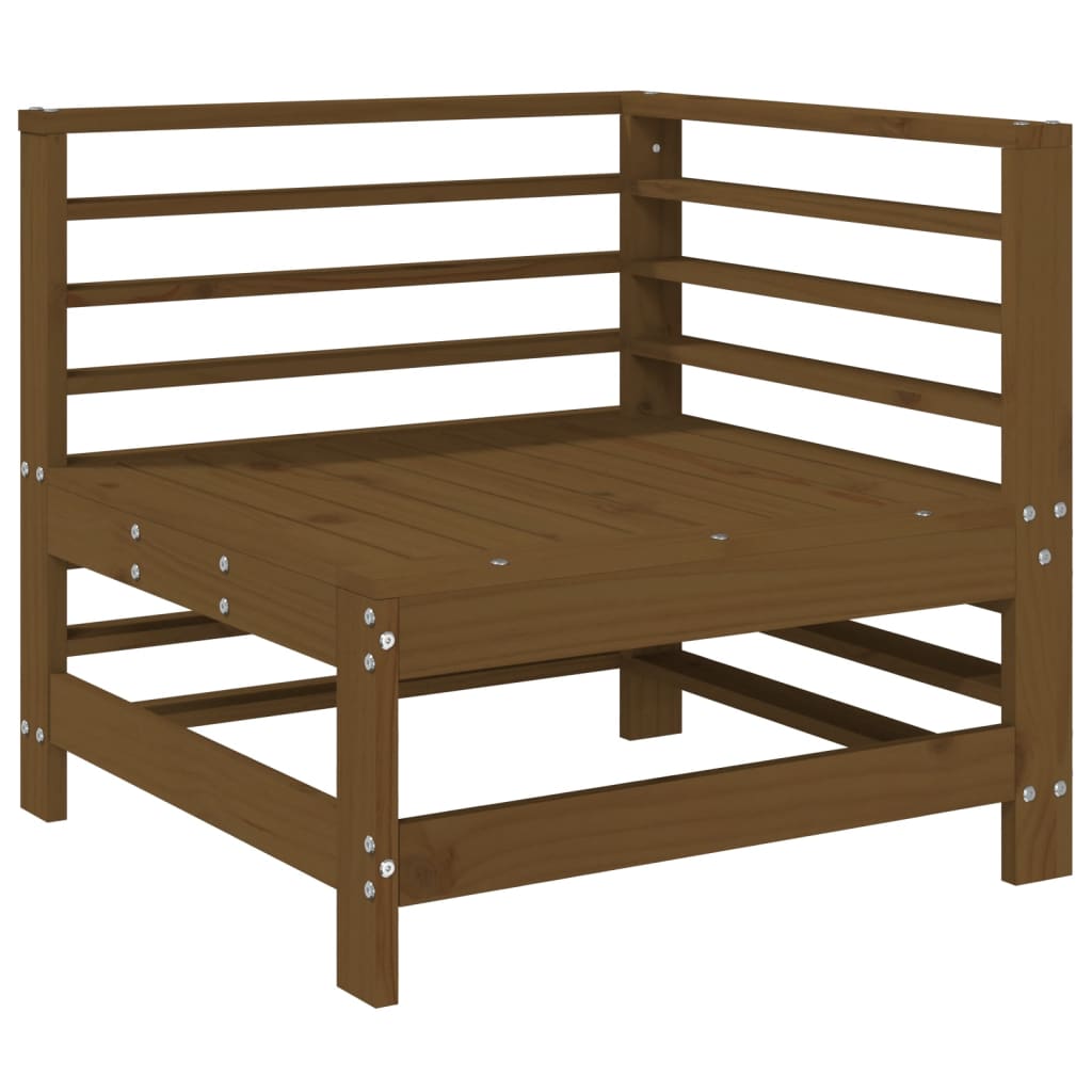 Garden corner sofa, honey brown, solid pine wood