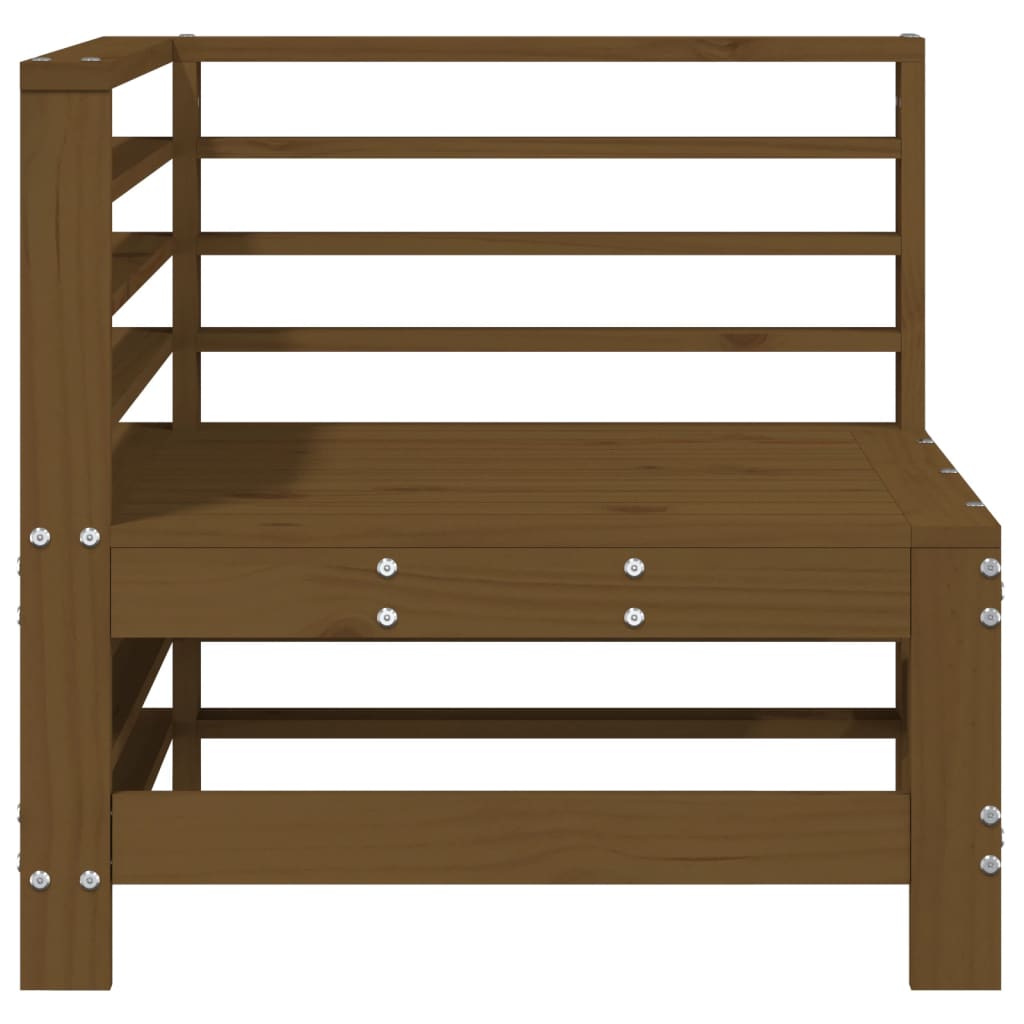 Garden corner sofa, honey brown, solid pine wood